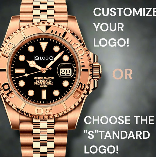 Seiko Mod YachtMaster Diver Black Dial Rose Gold - Modtime Creations