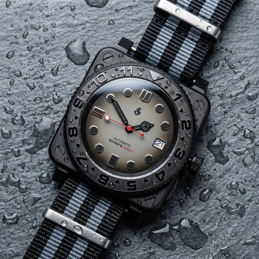 seiko mod Watches square 44 mm submariner Military Diver watch from Modtime Creations 