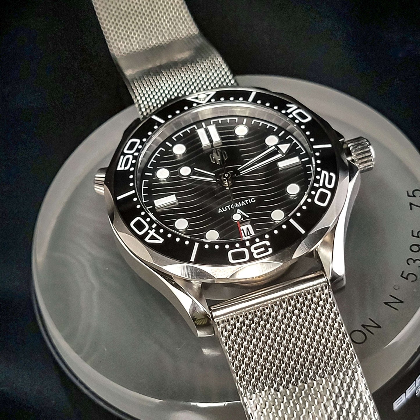 Seiko Mod Black Dial Spectre 007 Sea Master Homage - Signature Series - MODTIME
