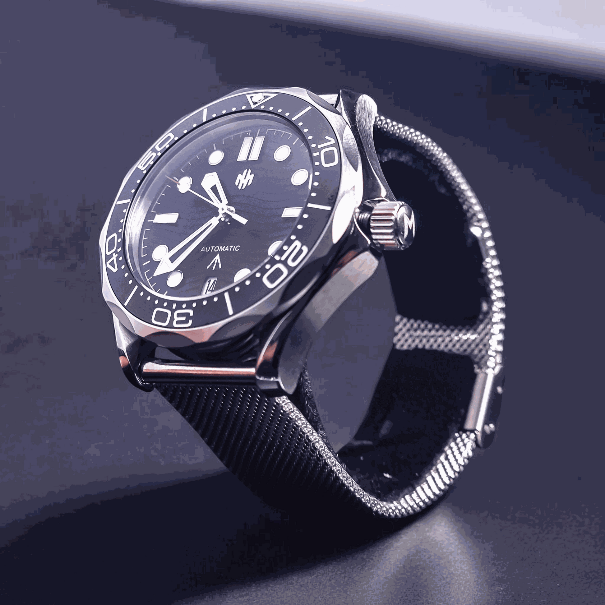 Seiko Mod Black Dial Spectre 007 Sea Master Homage - Signature Series - MODTIME