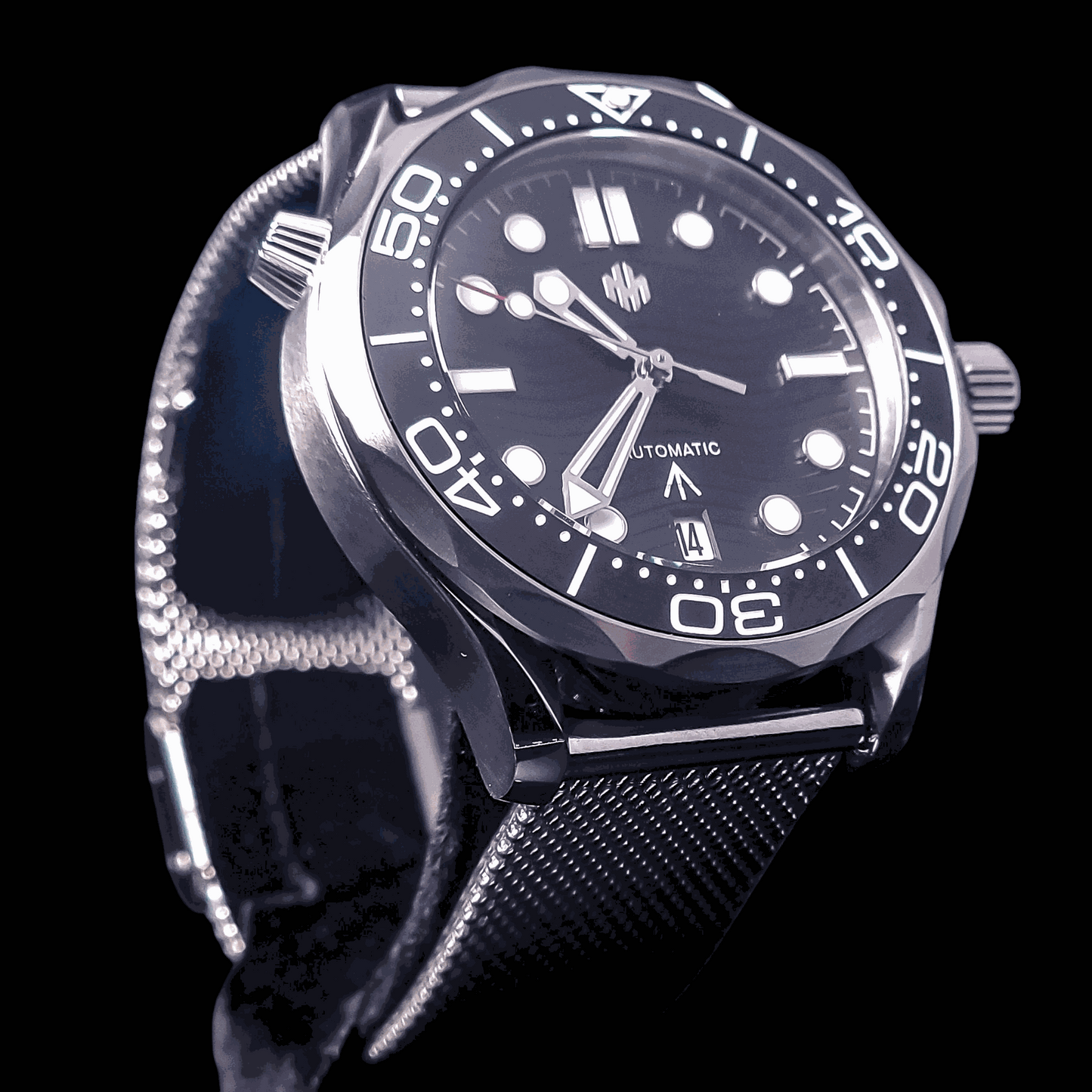 Seiko Mod Black Dial Spectre 007 Sea Master Homage - Signature Series - MODTIME
