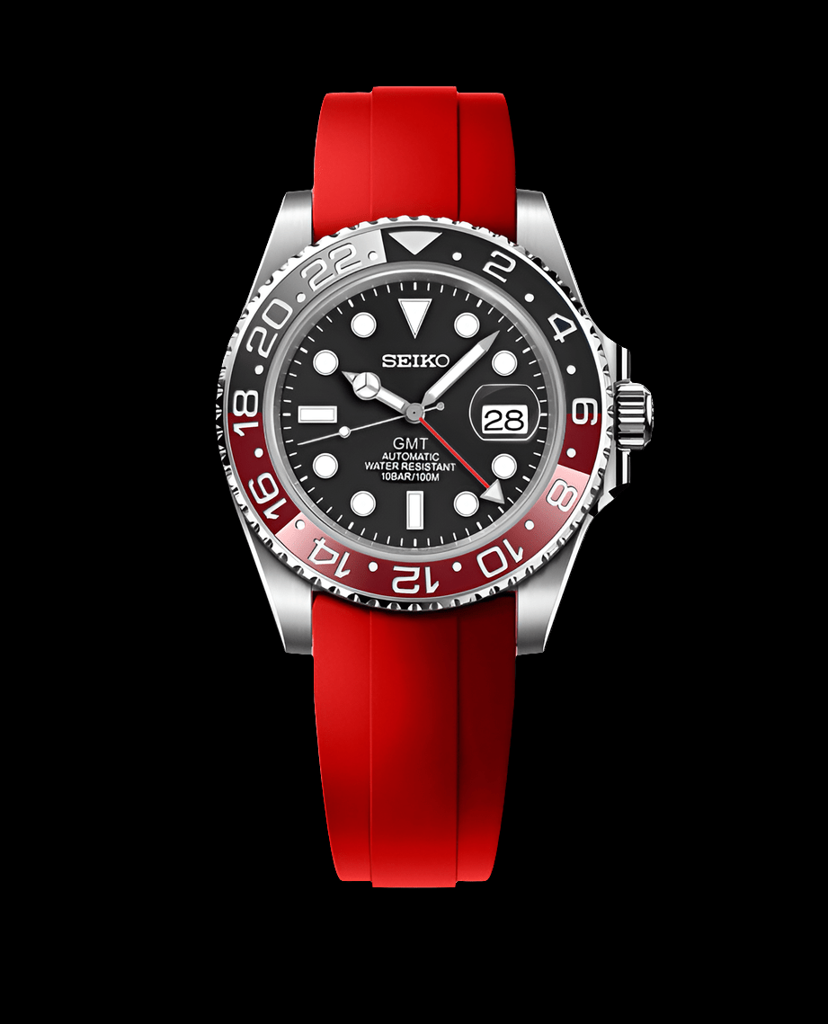 Seiko Mod Custom Red Black Coke GMT - Master Series - Modtime - MODTIME
