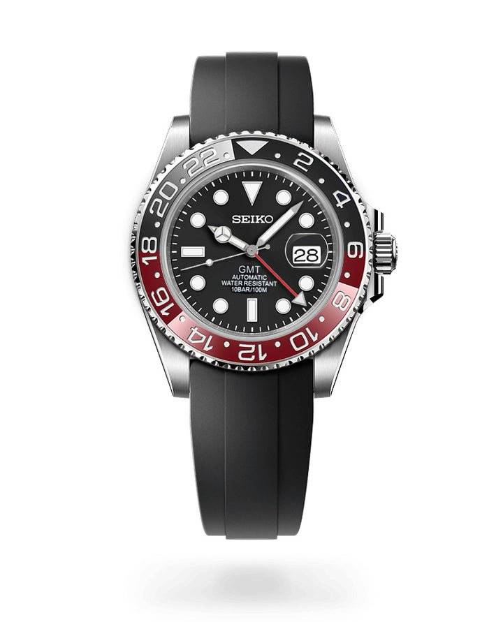 Seiko Mod Custom Red Black Coke GMT - Master Series - Modtime - MODTIME