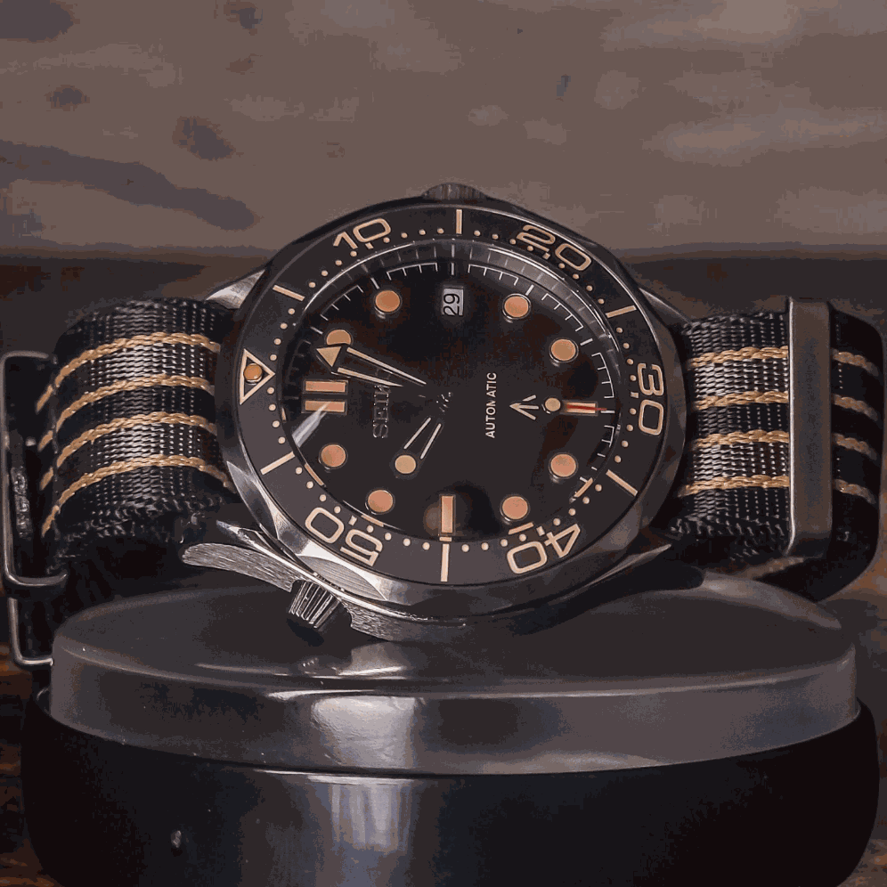 Seiko Mod Sea Master Spectre Homage Black Dial: Dive into Classic Style - MODTIME