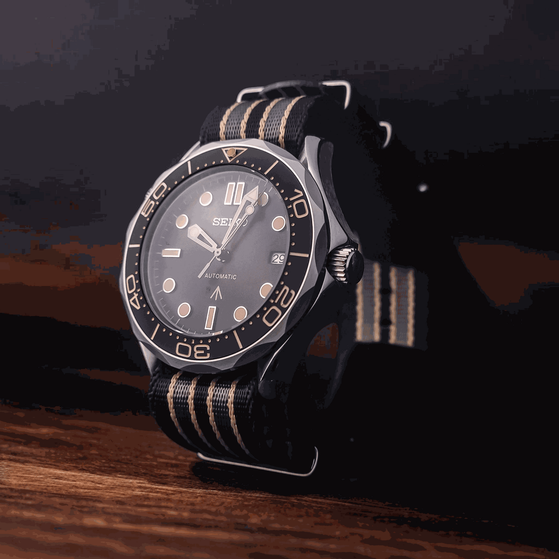 Seiko Mod Sea Master Spectre Homage Black Dial: Dive into Classic Style - MODTIME