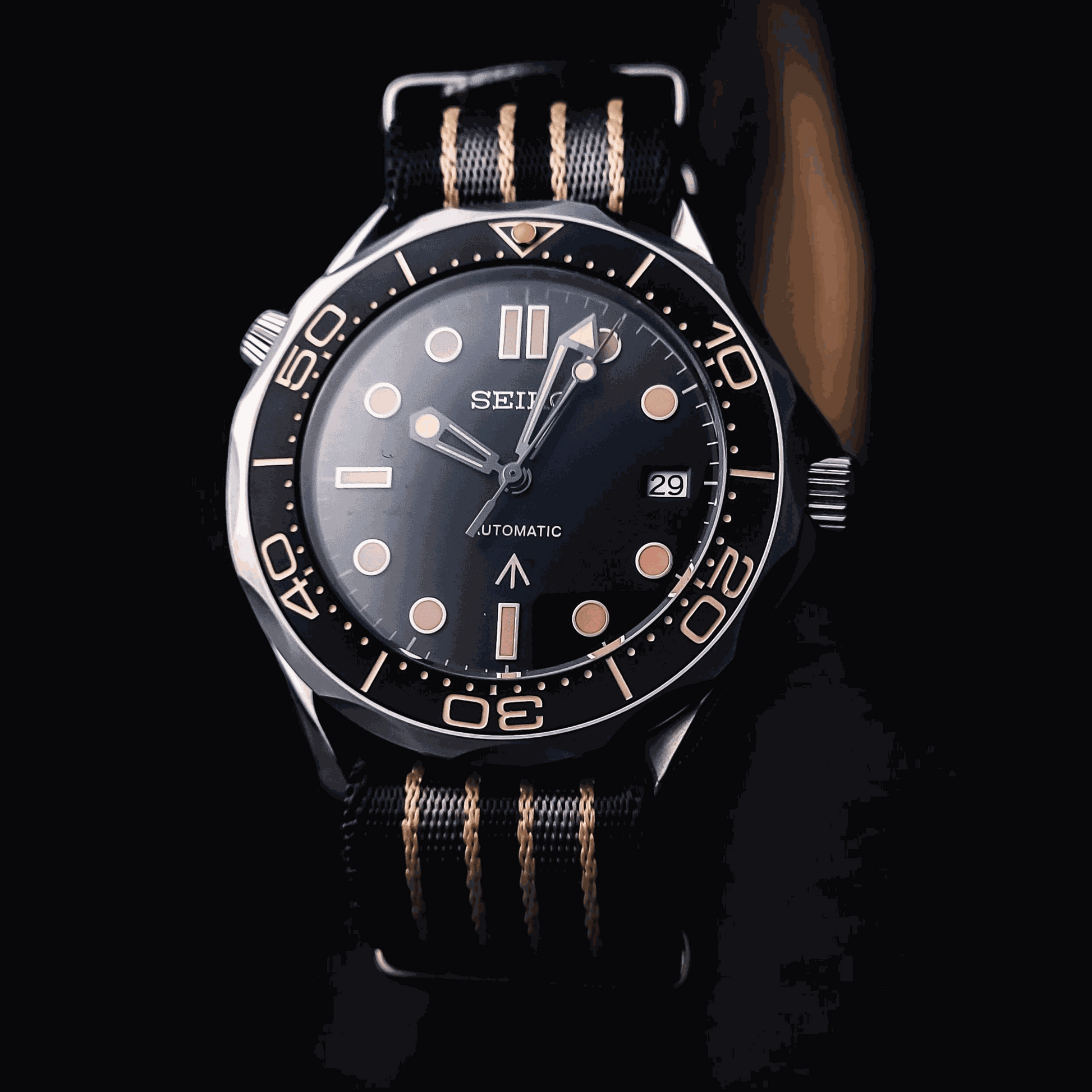 Seiko Mod Sea Master Spectre Homage Black Dial: Dive into Classic Style - MODTIME
