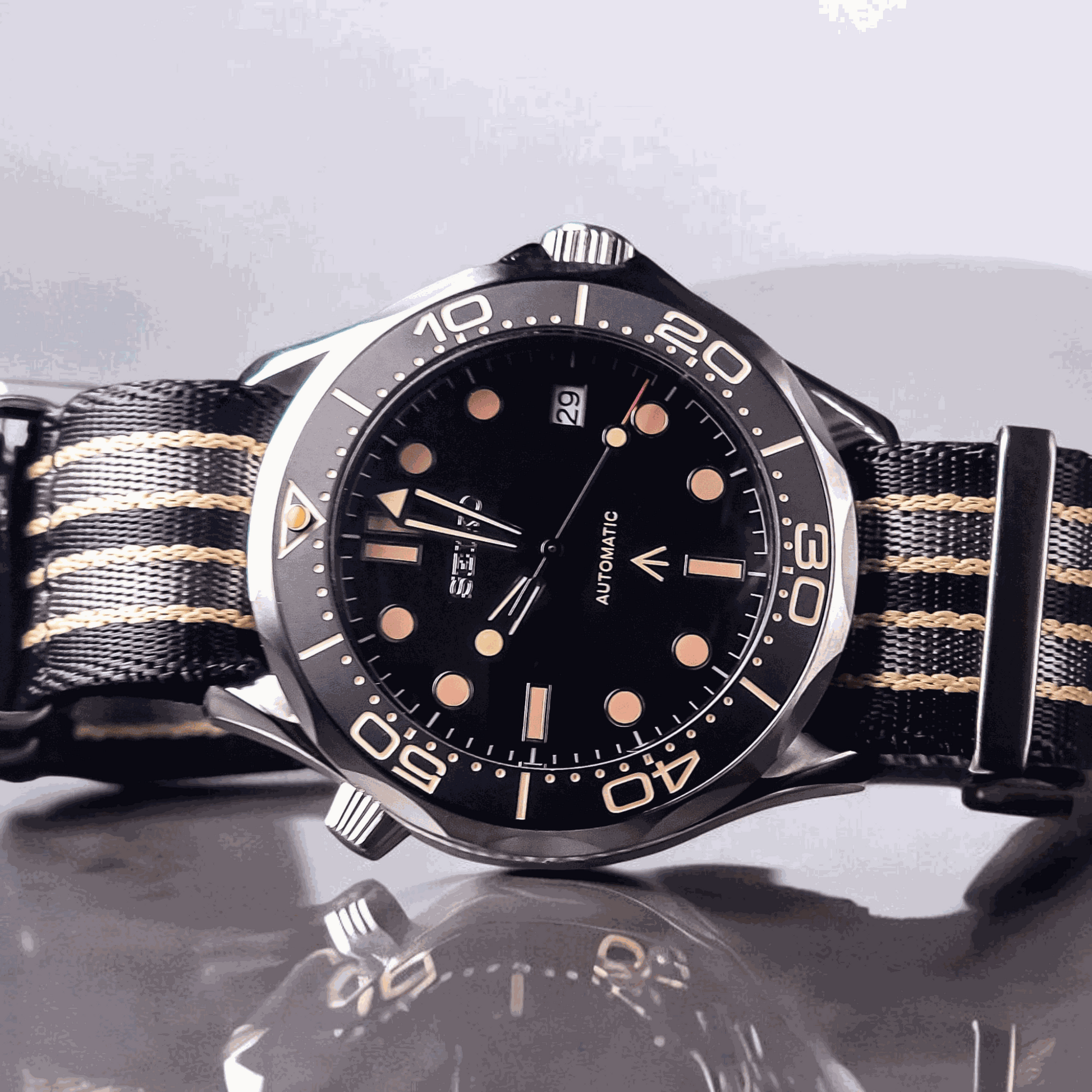 Seiko Mod Sea Master Spectre Homage Black Dial: Dive into Classic Style - MODTIME