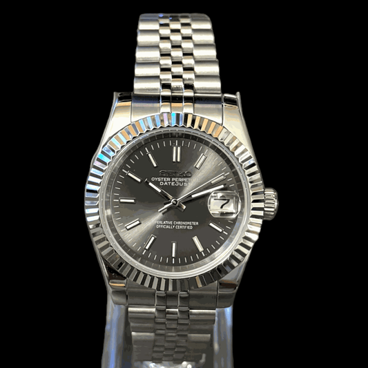 Seiko Mod DateJust Grey Dial - Modtime 