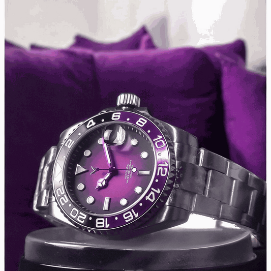 Seiko Mod Seikomariner " Joker " Series - Fuchsia Purple Dial - Modtime - MODTIME