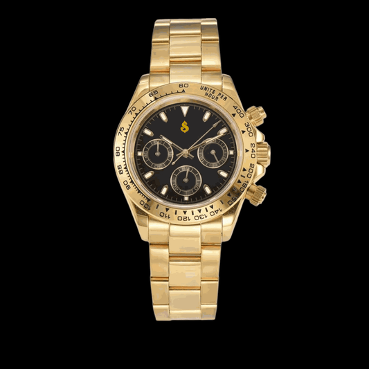 Seiko Mod Watches Gold Daytona Black Dial