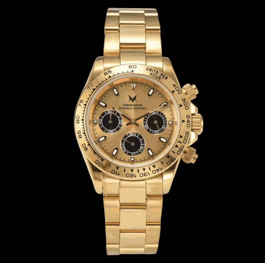 Seiko Mod Seitona Gold case with Gold Black dial - Modtime - MODTIME