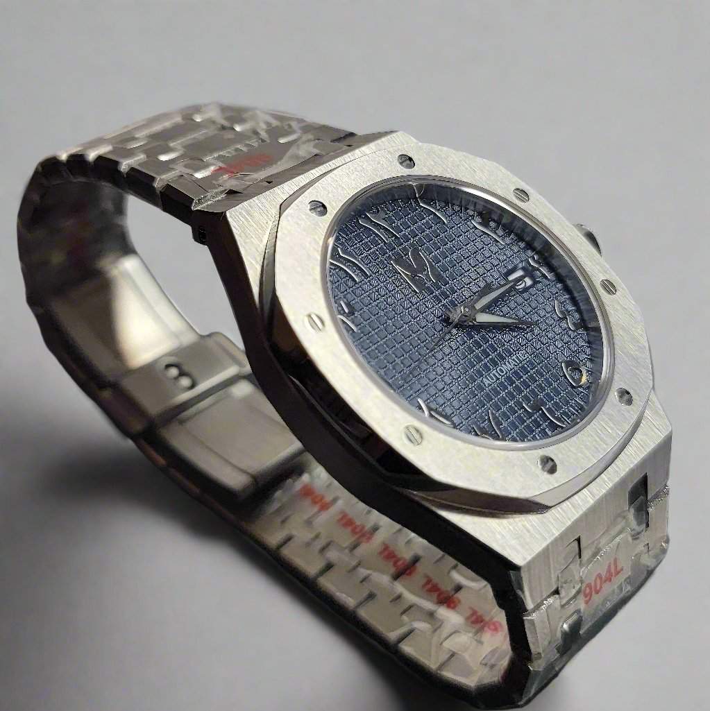 Modtime seiko mod royal oak homage blue arabic dial stainless steel