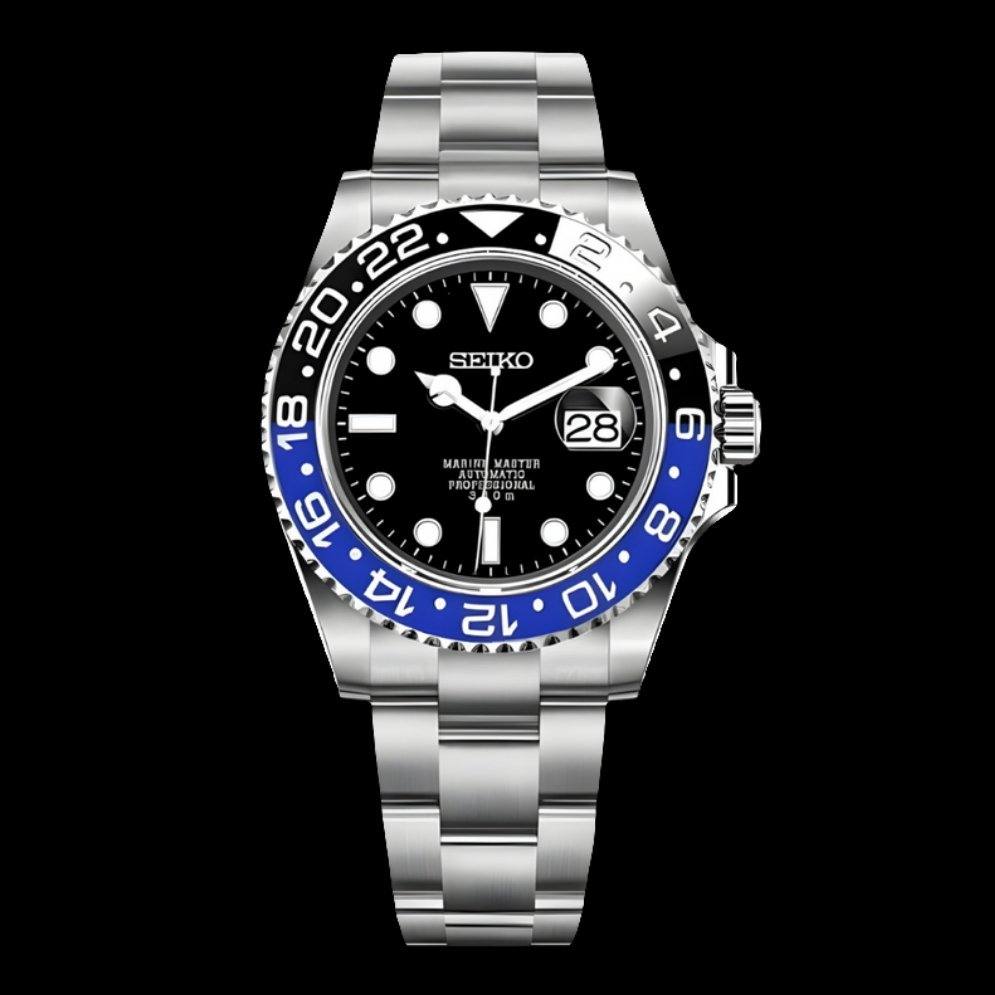 Seiko Mod Submariner Homage Blue Black Batman - Modtime