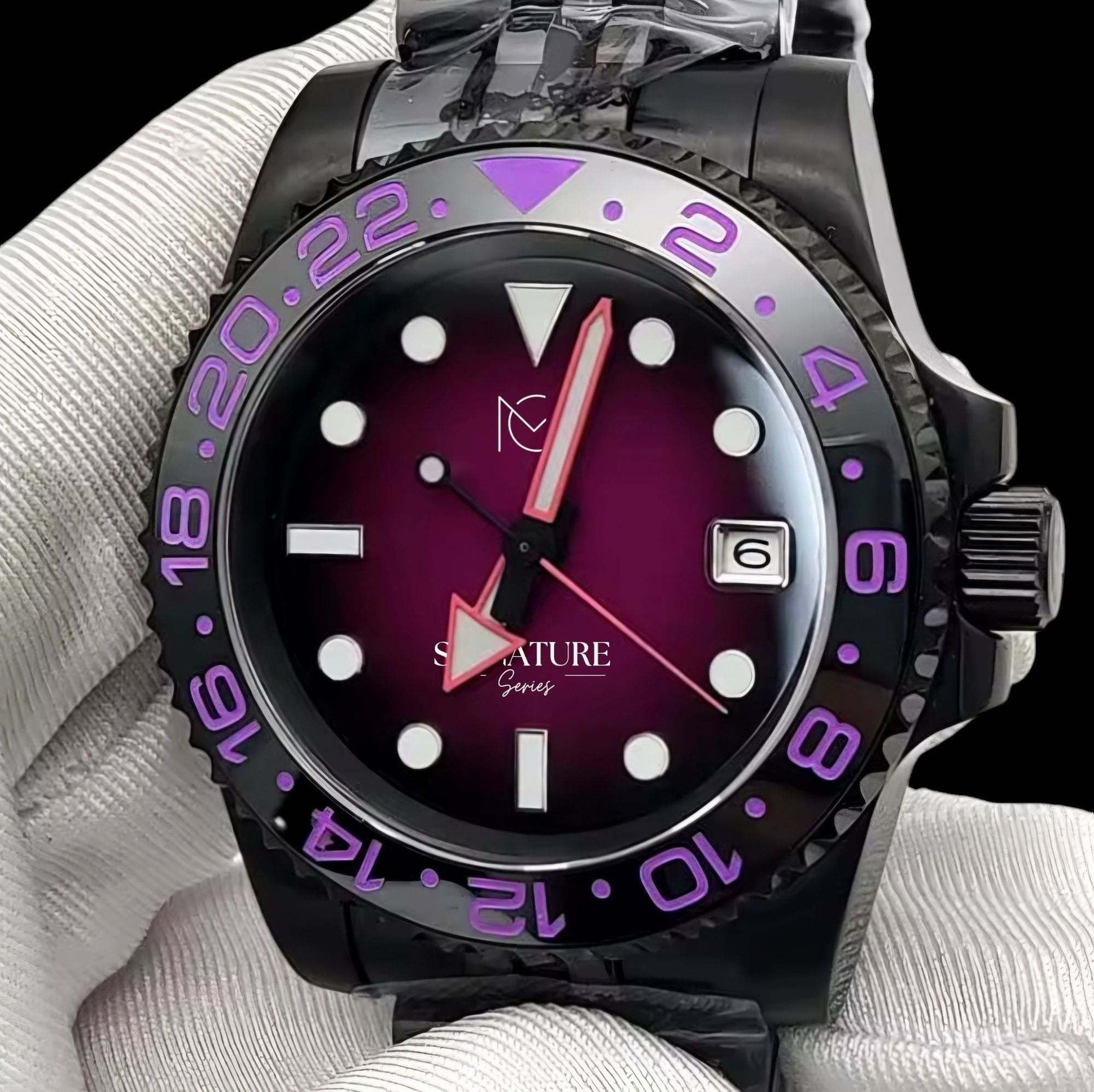 Modded Seiko Custom Purple Black Submariner - Modtime