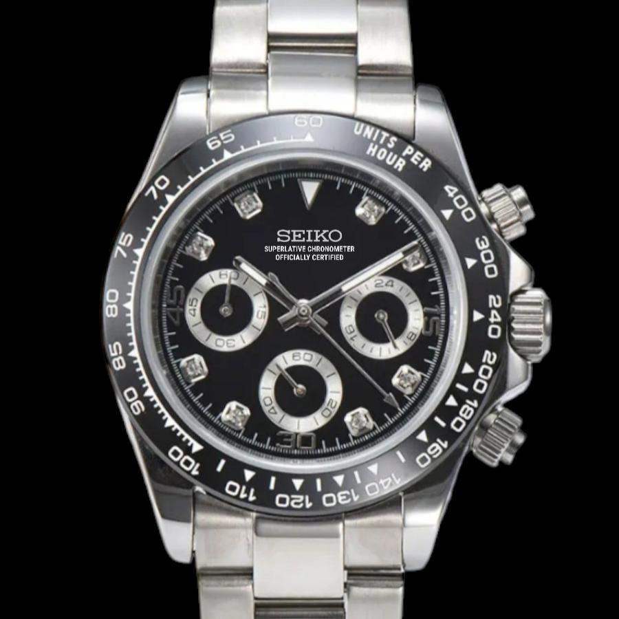 Seiko Mod Daytona Black Diamond - MODTIME