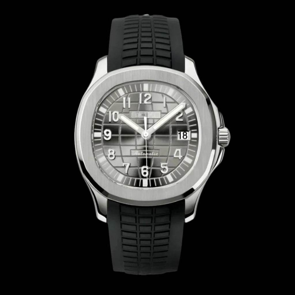 Modtime Custom seiko mod aquanaut nautilus silver black dial
