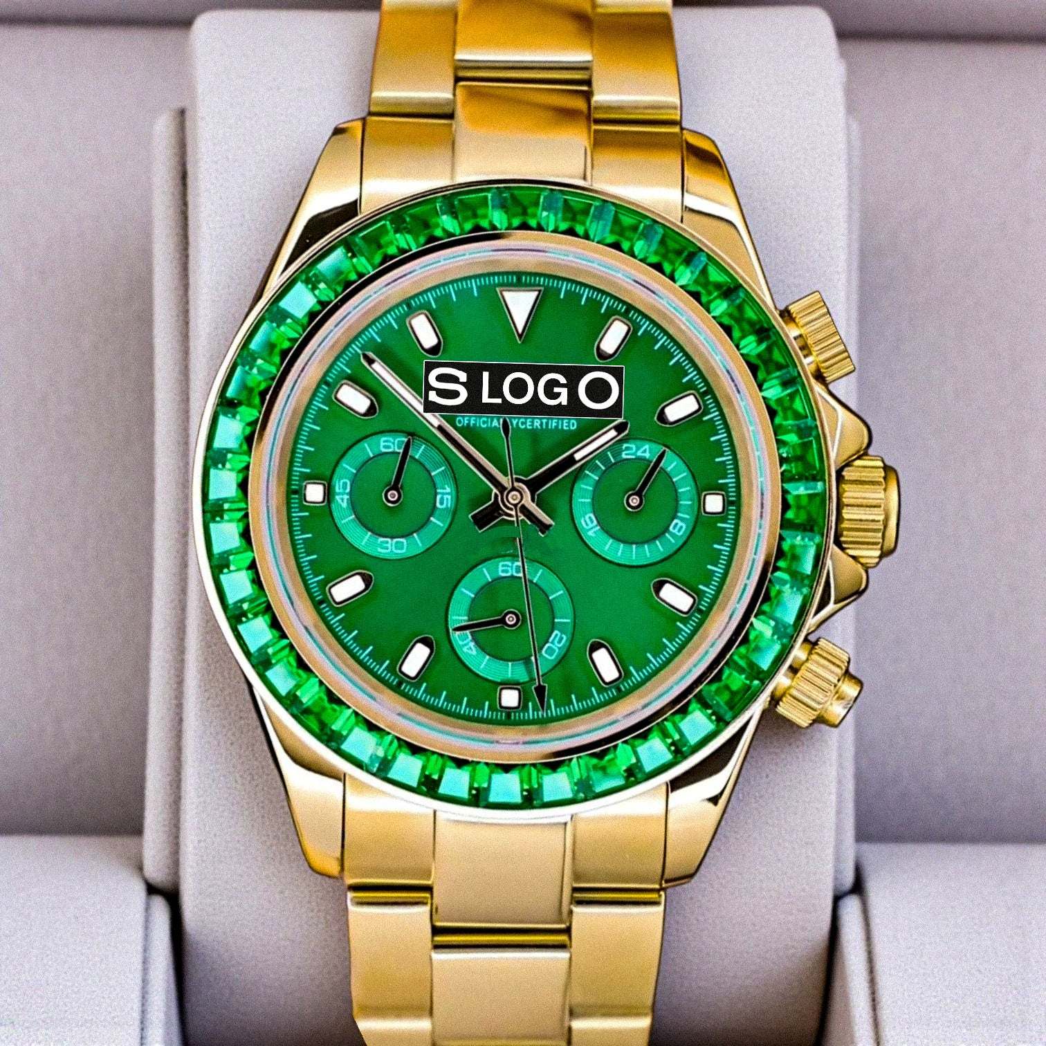 Seiko Mod Daytona Chronograph Green Gem Series at Modtime Creations
