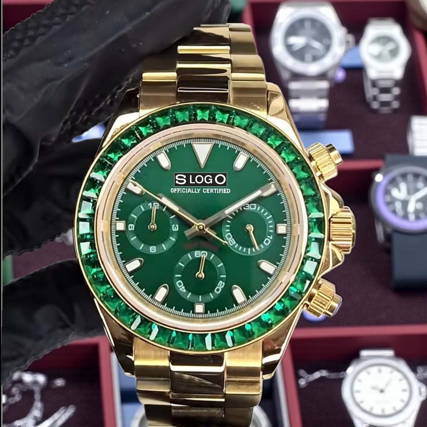 Seiko Mod Daytona Chronograph Green Gem Series at Modtime Creations